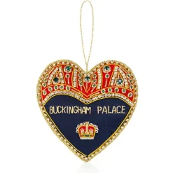 Royal Collection Shop Buckingham Palace Navy And Red Heart Decoration New
