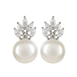 Royal Collection Shop Crown And Pearl Stud Earrings New