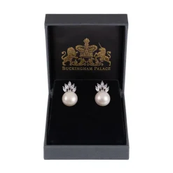 Royal Collection Shop Crown And Pearl Stud Earrings New