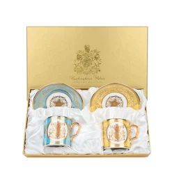 Royal Collection Shop Special Edition Lustre Turquoise And Yellow Coffee Cup And Saucer Discount