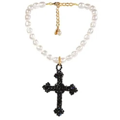 Royal Collection Shop Vicki Sarge Black Cross Necklace Hot