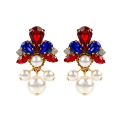 Royal Collection Shop Vicki Sarge Red, White And Blue Pearl Drop Earrings Hot
