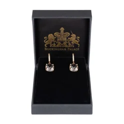 Royal Collection Shop White Square Crystal Earrings New