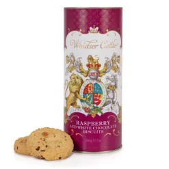 Royal Collection Shop Windsor Castle White Chocolate And Raspberry Biscuit Tube Clearance
